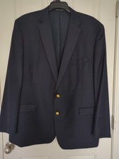 Ralph LAUREN Men  s Navy Blue Blazer 50 L Gold Brass Button Sport Coat Jacket