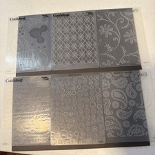 Lot Of 6 Cuttlebug Circut Provo Craft Embossing Folders Paisley Birthday Script