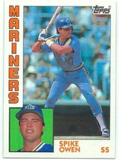 1984 Topps #413 Spike Owen Seattle Mariners Rookie Baseball Card Mint. rookie card picture