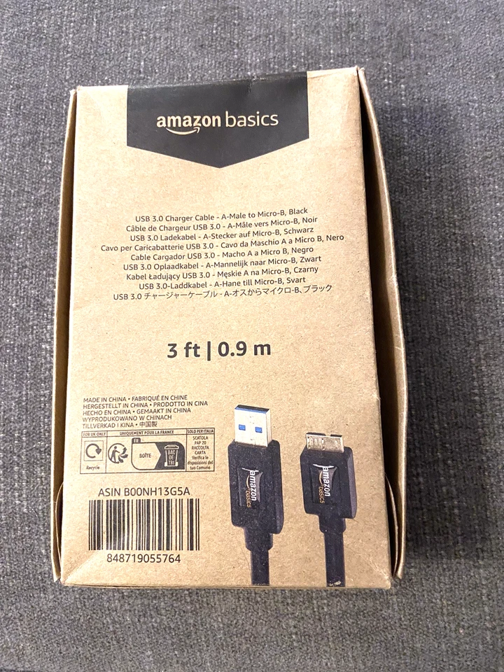 Amazon Basics USB 3.0 CABLE CARGADOR 3.0 - A-Macho a Micro B Cable Foto 4 de 4