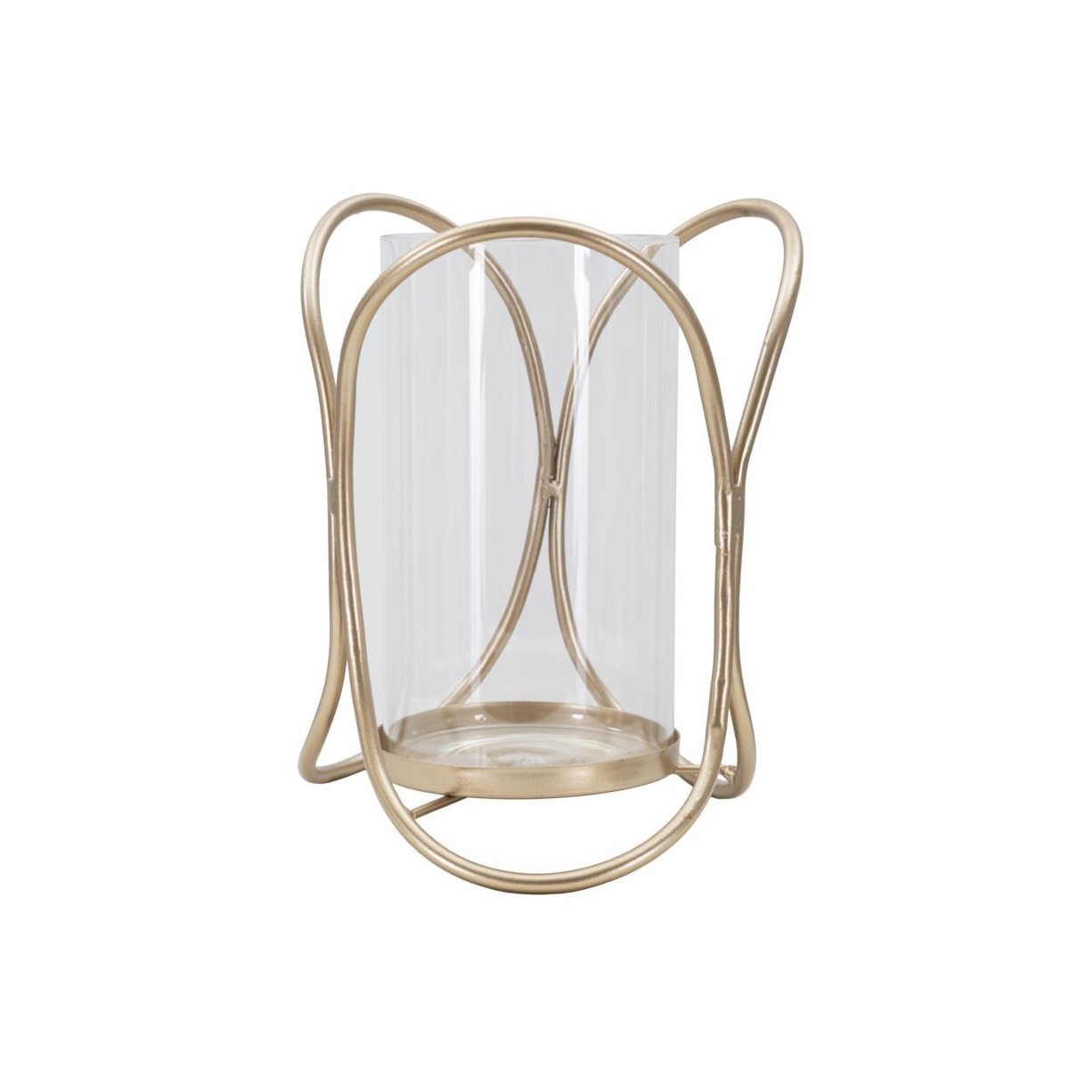 Photophore en verre Glox 21cm or foncé pour décoration de table