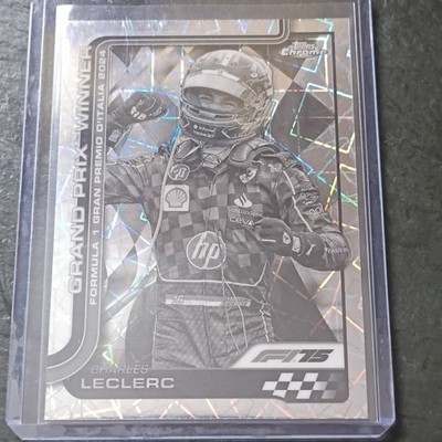 Charles Leclerc '25 Topps Chrome F1 #108 Lazer Refractor. Ferrari Monza Winner