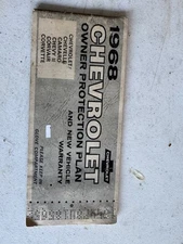1968 Chevrolet Original Owner Protection Plan And New Vehicle Warranty