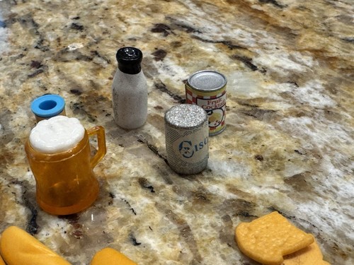 Vintage Dollhouse Miniature Food Items Vegetables Bread Meat & More Lot - Picture 7 of 20