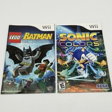 Nintendo Wii Sonic Colors  LEGO Batman X2 Manual Only No Game