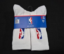 NBA Mens Crew Sports 6 Prs training sports Socks Official NBA White