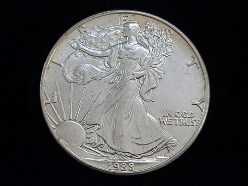 1988 $1 American Silver Eagle 1oz Fine Silver Coin #9 NICE!