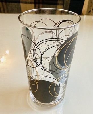 Vintage Retro 50er 60er Atomic Circles Dots Federal Glas Frankreich Becher Mira
