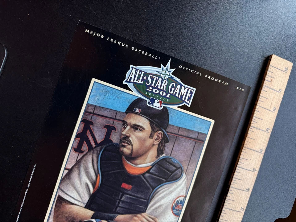 2001 All Star Game Mike Piazza NEW YORK METS MLB Program Display Cover Only - Image 2 of 4
