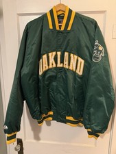 MAJESTIC Vintage Oakland A  s Athletics Cooperstown Collection Satin Jacket XL