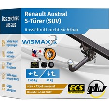 ANHÄNGERKUPPLUNG für Renault Austral ab 22 starr GDW +13pol E-Satz ABE