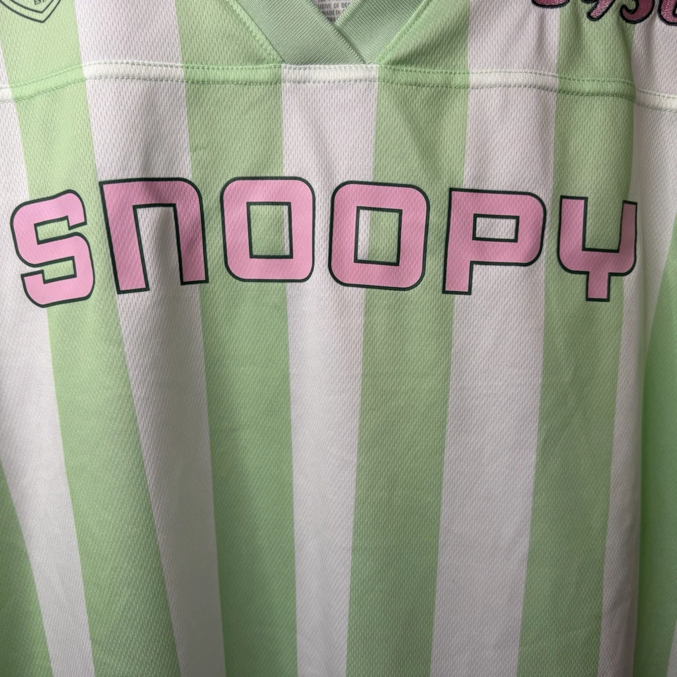 Camisa gráfica Peanuts Snoopy feminina L Charlie marrom rosa e verde - Imagem 4 de 4
