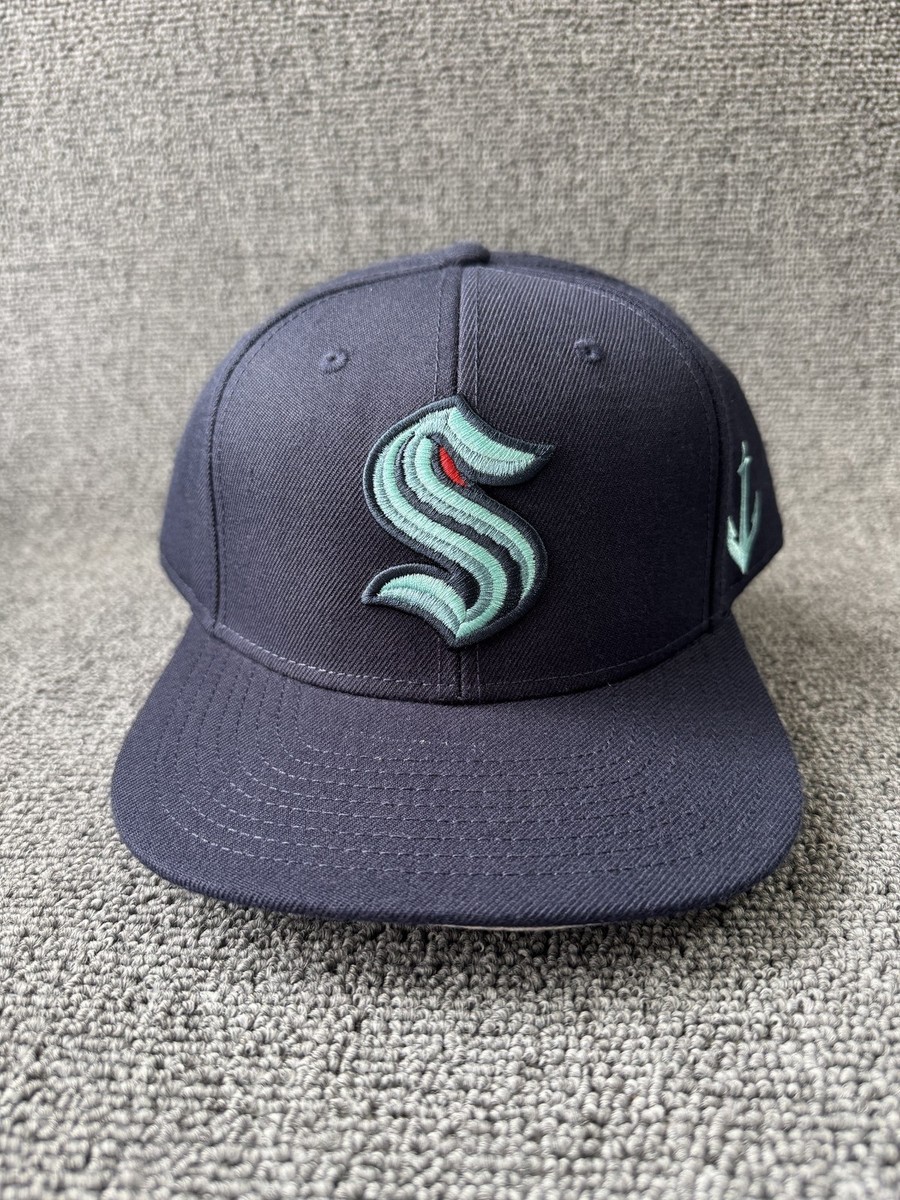 American Needle Seattle Kraken Snapback Flat Brim Navy NHL Hat