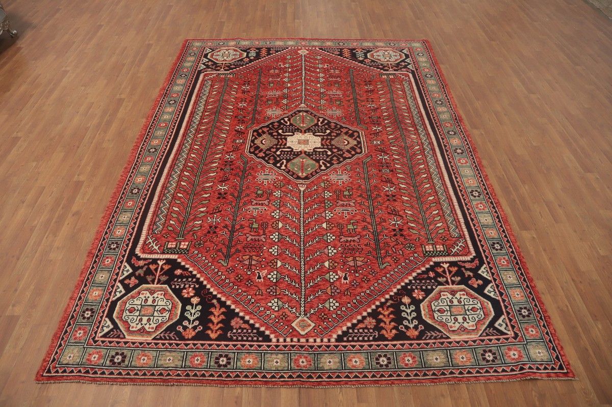 Handmade Tribal Afghan Rug 8x11 Ft Vegetable Dye Red Oriental