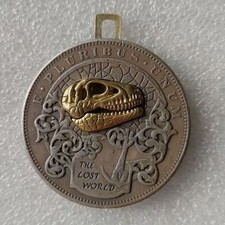 Movable Mechanism Coin " Gold Dinosaur Head" Plated Amazing Hobo Decoration