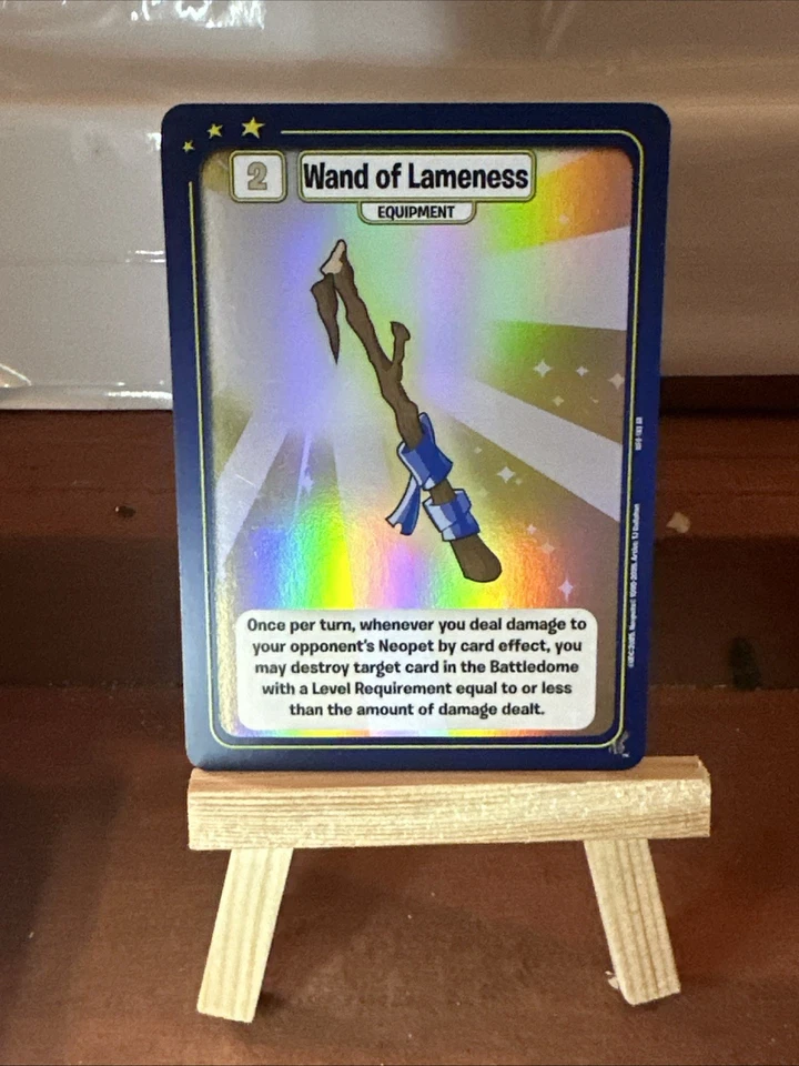Lote de Juego de Cartas Coleccionables Neopets Battledome Súper Raro Mente Maestra Astuta, Varita de Coxijo Foto 2 de 4