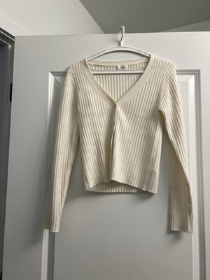 New Unworn Aritiza Wilfred Women s V Neck Cardigan Wool Cotton Blend Size M