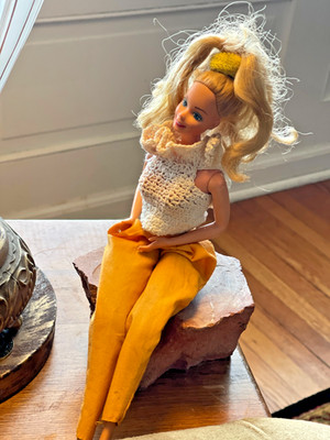 Vintage Barbie Doll Loving You Doll 1983 Mattel Macrame Top Gold Slacks Headband
