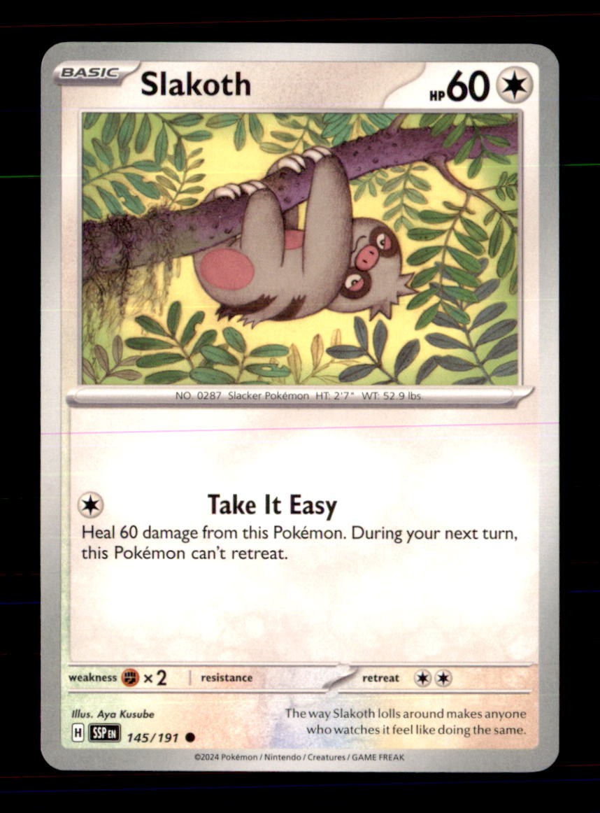 Slakoth 145/191 Common Surging Sparks Pokemon Near Mint
