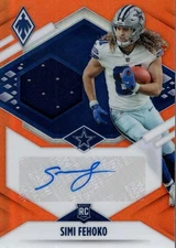2021 Phoenix Rookie Premiere Jersey Orange 41 Simi Fehoko Auto Jersey /149 FB