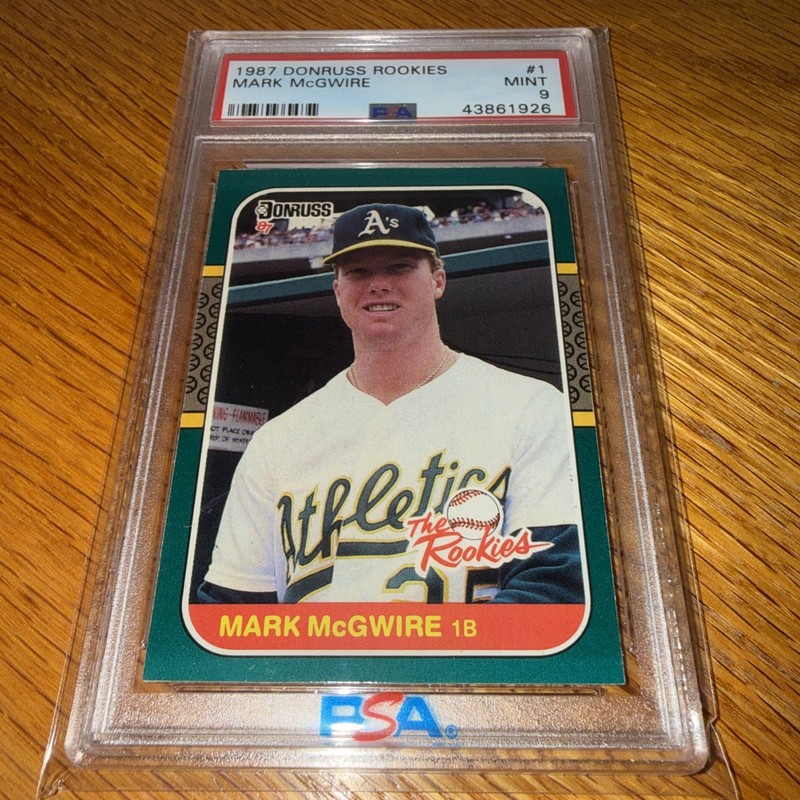 Donruss 1987 The Rookies Mark McGwire Rookie #1 Athletics PSA 9 Card