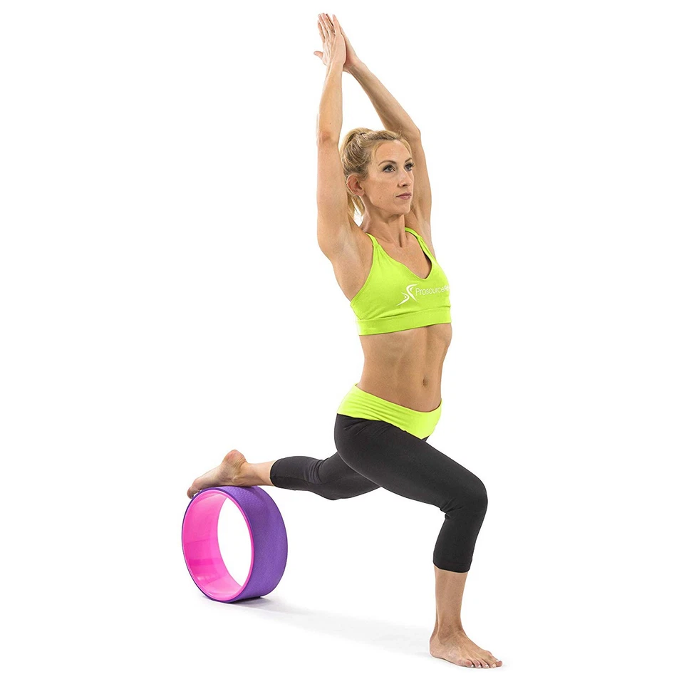Prosource Fit 12 pulgadas Yoga Rueda Prop Equipo de Fitness, Púrpura/Rosa (Caja Abierta) Foto 3 de 4