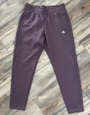 Adidas Women's Relaxed Fit Tapered Legs Fleece Pants Large Purple