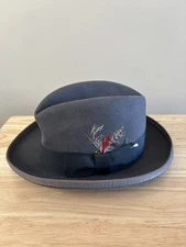 Vintage JJ Hat Center Godfather Capas Design Grey Fedora Hat Size Medium