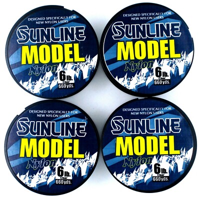 (4) Spools Sunline Model Monofilament 6 Lb Line (660 Yds Per Spool) Brand New