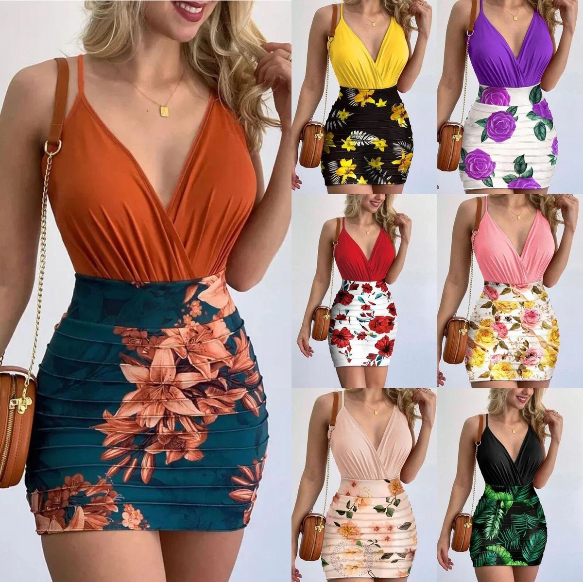 2 Piezas Ropa Conjuntos Para Mujer Floral Fina De Moda Verano |