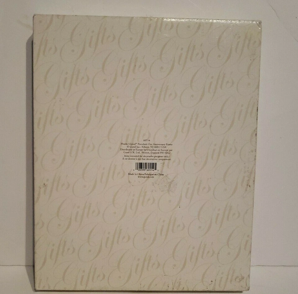 Marco de fotos de porcelana blanco de nuestro aniversario Gund 5 x 7 fotografía regalo Foto 4 de 4