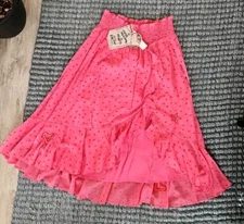 NWT ODD MOLLY DEVOTION HEART HOT PINK RUFFLED SKIRT SIZE SM (1)-RETAIL $192
