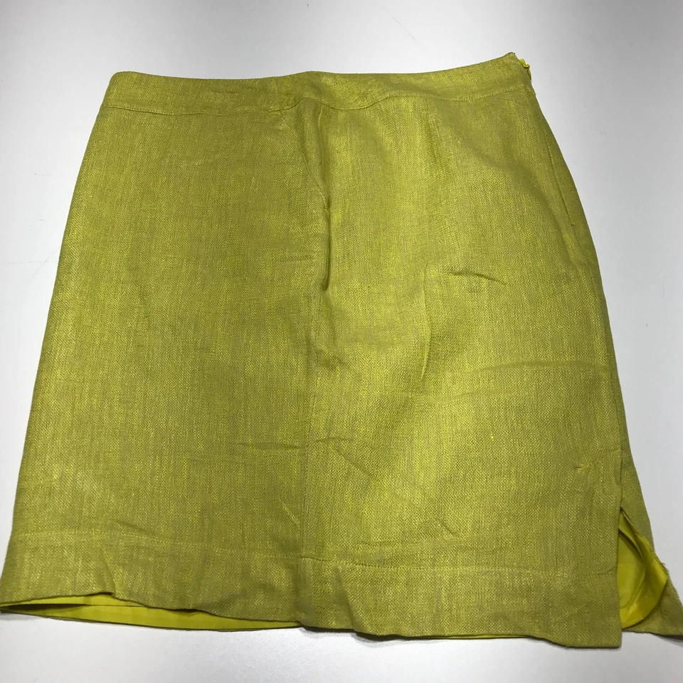 Merona Skirt Womens Size 6 Linen Blend Straight Pencil Yellow Knee Length — 第 4/4 张图片