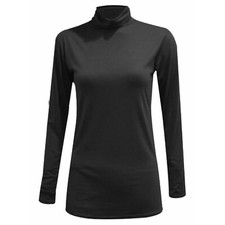 Womens Plain Turtle Polo Neck Top Long Sleeve Ladies Roll Neck Top Jumper 8-26