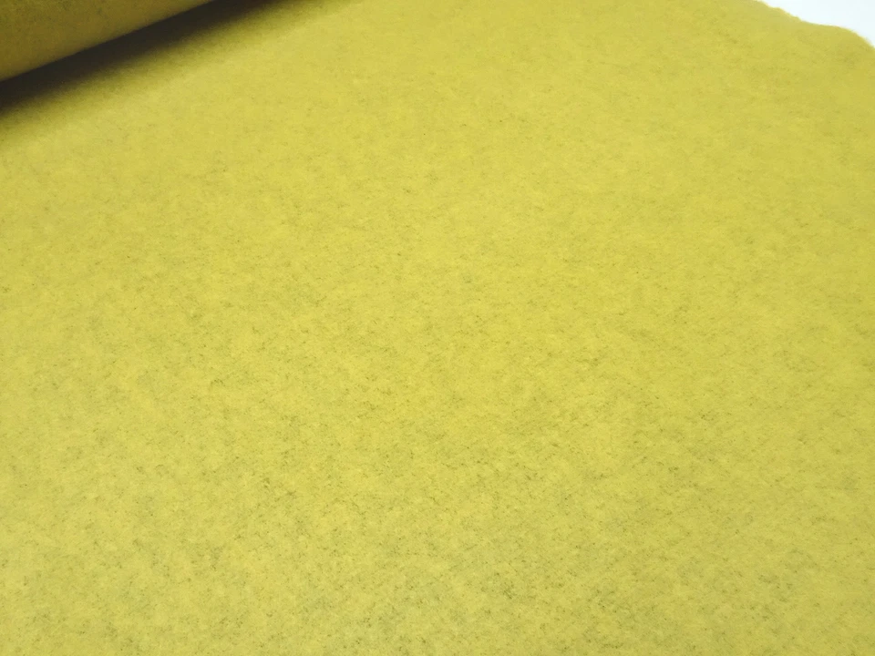 Stoffrest 29x120cm dicker Ital. Strickstoff Merino Flausch Doubleface Wolle gelb - Bild 3 von 4