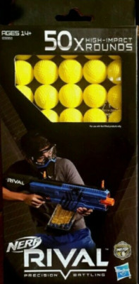 Nerf Rival 50X Rounds High Impact Yellow Balls Ammo Bullets Hasbro Ammo Refill