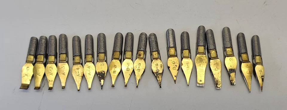 Plumillas antiguas Howard Hunt 22 99 103 A B C D bola de velocidad caligrafía de inmersión fina Foto 4 de 4