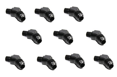 10PC AN8 8AN Male to 1/4''NPT Male 45°Deg Fuel Oil Gas Line Fitting Adapter Black