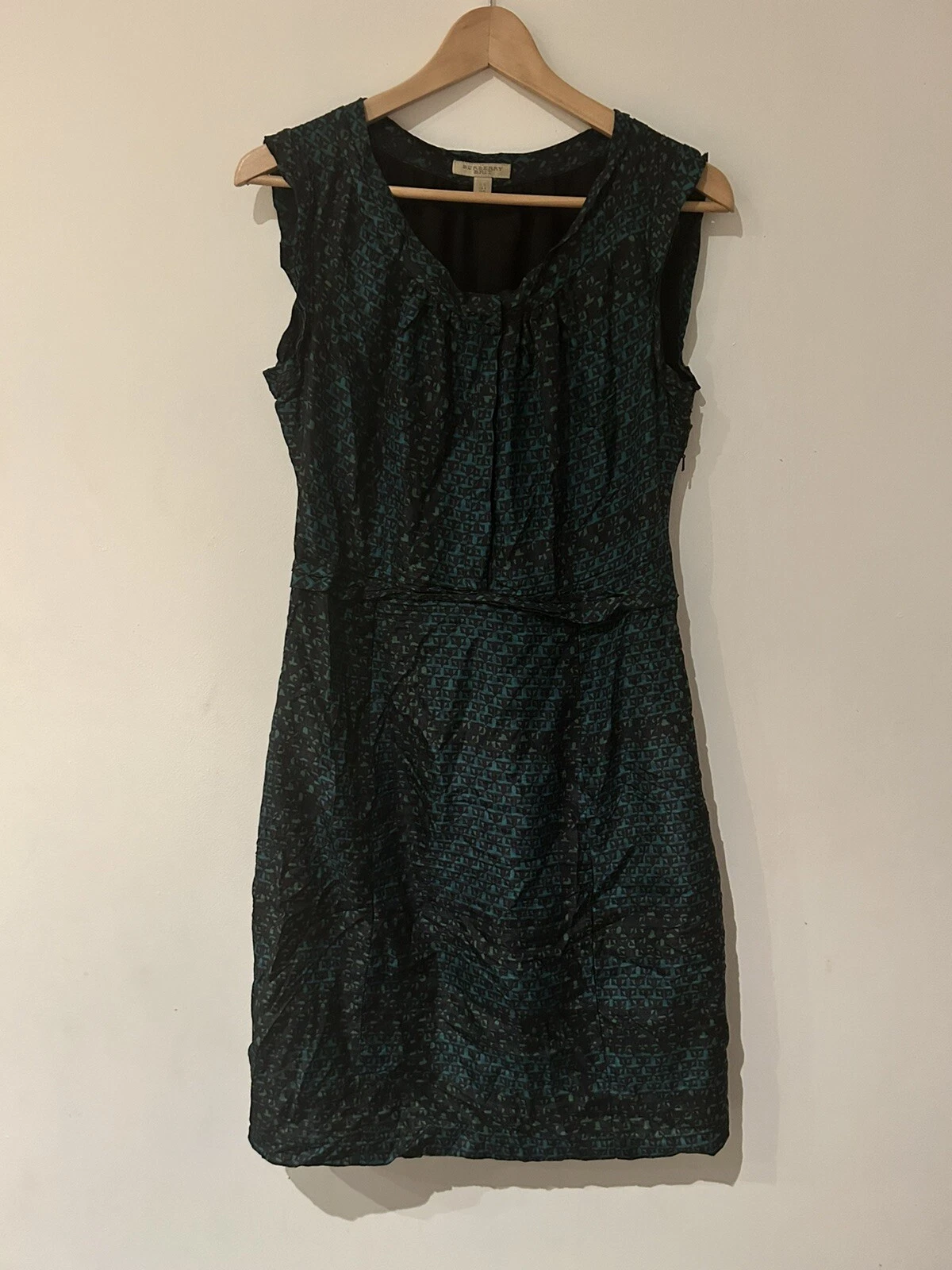 Abito Burberry Brit 100% seta stampa geometrica taglia 10