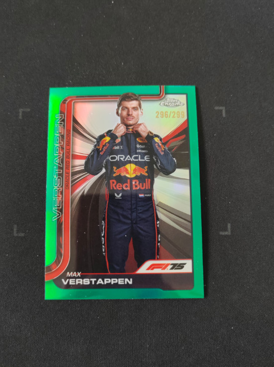 2025 Topps Chrome Formula 1 F1 Max Verstappen Portrait Teal Refractor 296/299 #1