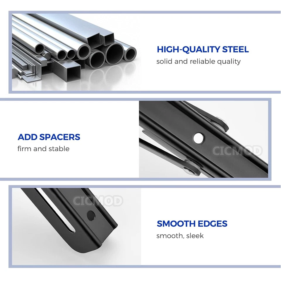 Stainless Steel Folding Table Bracket Shelf Bench 150kg Load Heavy Duty 8-20" - image 4 of 4