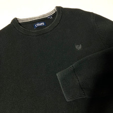 Chaps Sweater Classic Fit Cotton Crewneck Pullover Black Men's Size XL