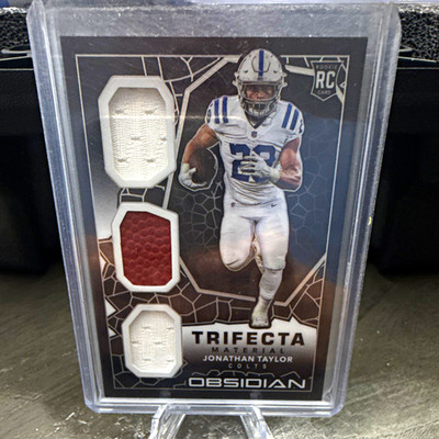 Panini 2020 Obsidian Jonathan Taylor Trifecta Material RC MEM /100 Colts TM16