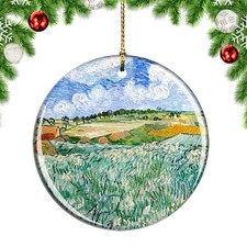 Van Gogh Plain Near Auvers Painting Christmas ornament city travel souvenir