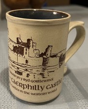 8oz mug despicting the uk'caerphilly castle/castel caerffili, ceramic