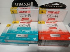 Maxell CD-R Music 700MB 80 Min 32X Blank Recordable Discs Sealed 40 CD's Bundle
