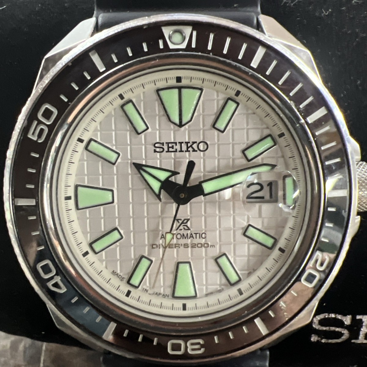 Seiko SRPE37 King Samurai Prospex White Waffle Dial 4R35-03W0 | eBay