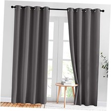 Gray Blackout Curtains for Bedroom 84 inches Long 52"W x 84"L Pack of 2 Grey