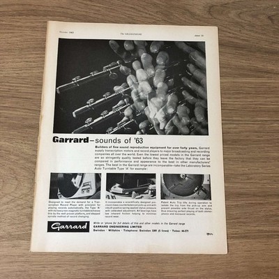 GRAM177 MAGAZINWERBUNG 11X8 GARRARD LAB SERIE PLATTENSPIELER