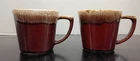 McCoy Brown Drip Coffee Mug Set of 2 VTG EUC
